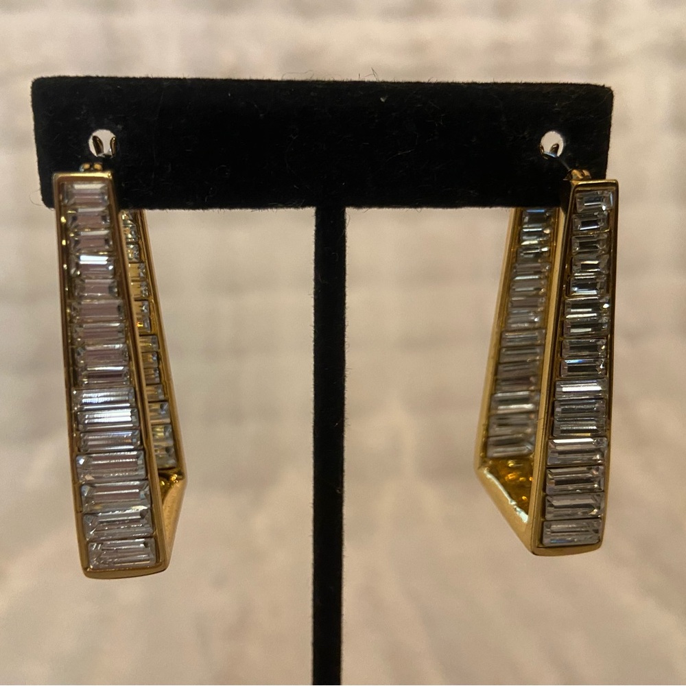 Vince Camuto Gold with Baquettes Geometric Earrings